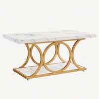 Table basse Calvara effet marbre fond neutre