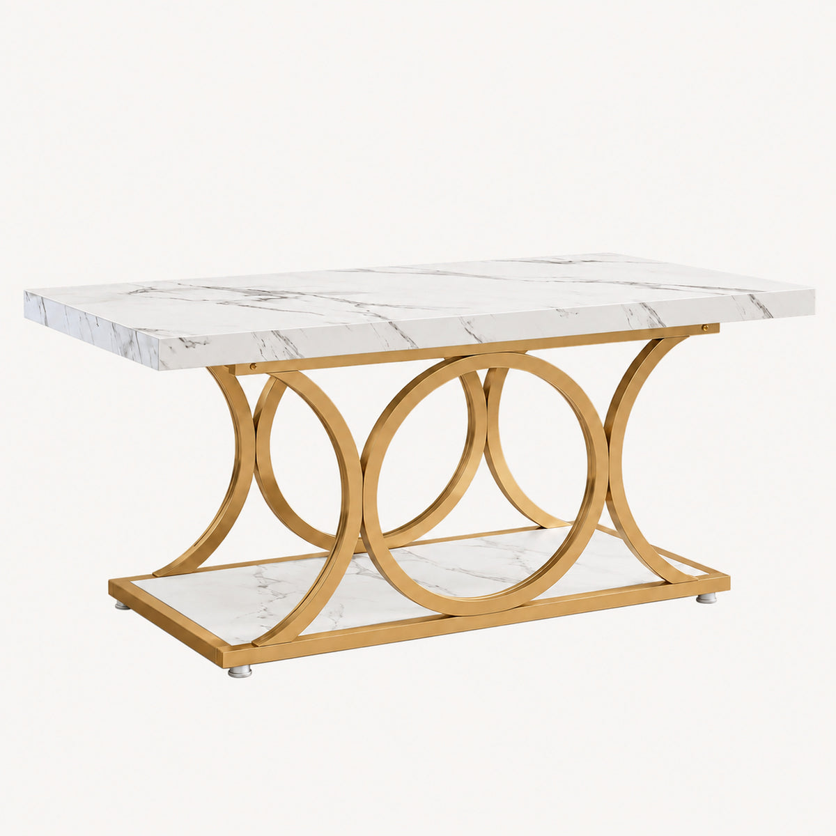 Table basse Calvara effet marbre fond neutre