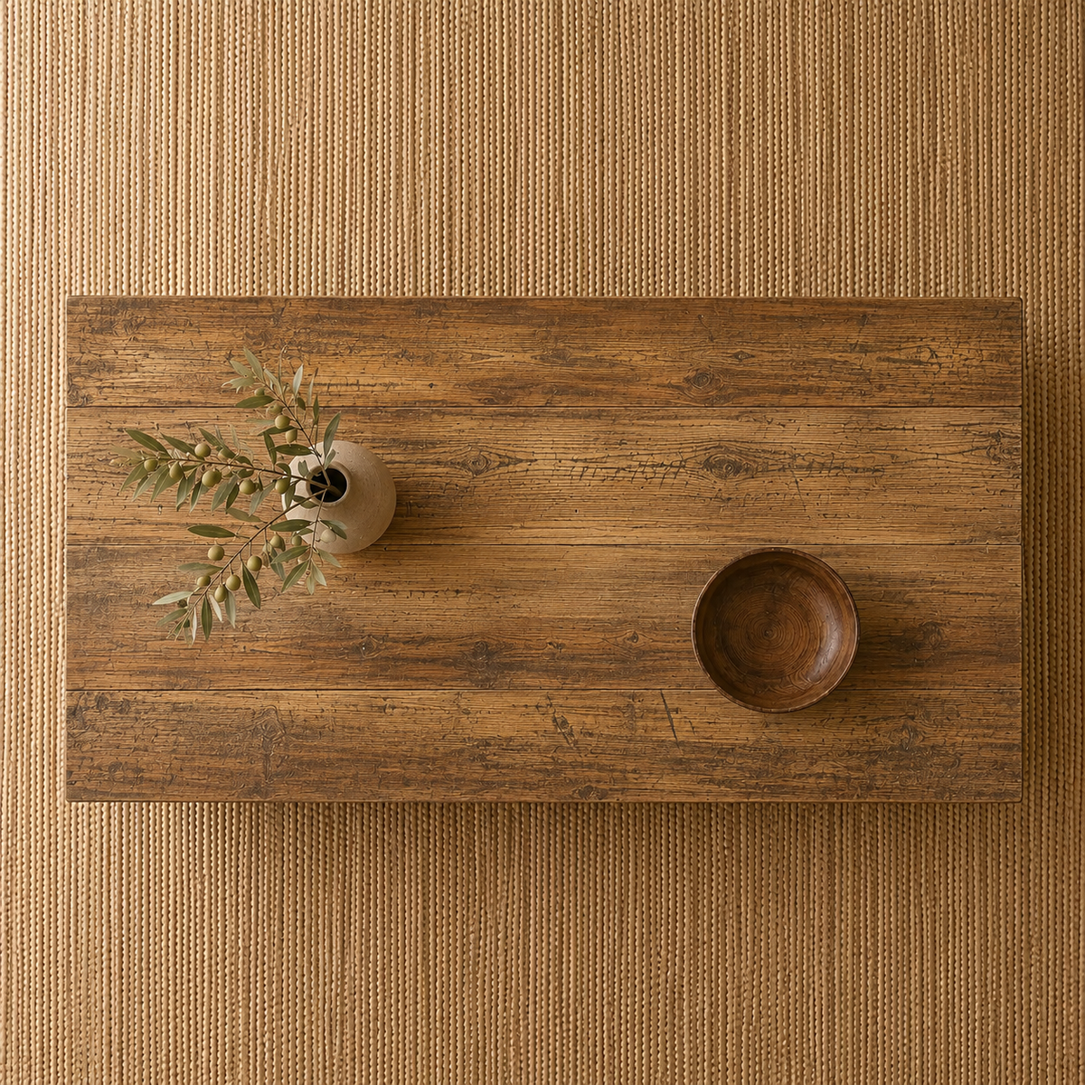Table basse bois Kellwood vue du dessus