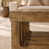 Table basse bois Kellwood gros plan zoom