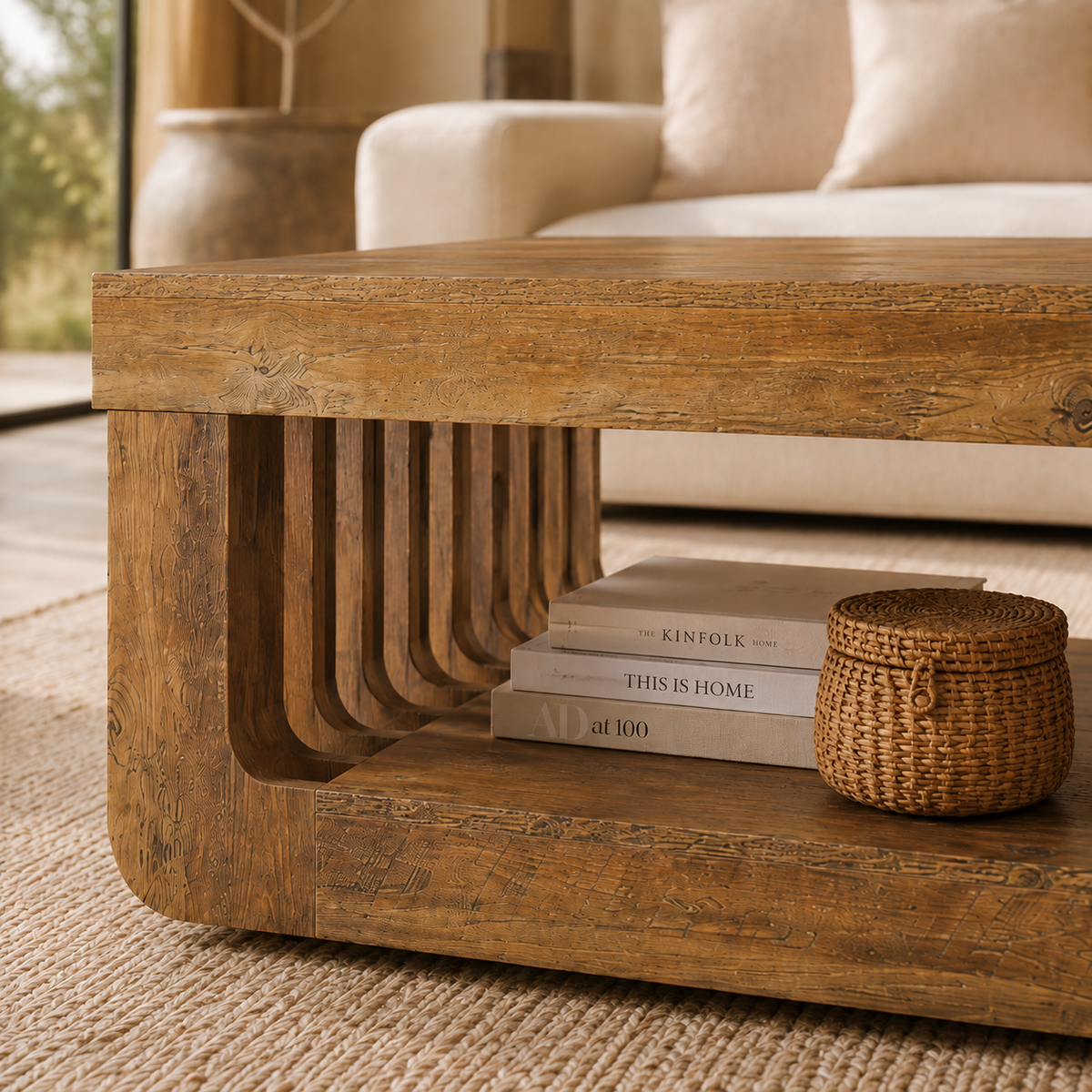 Table basse bois Kellwood rangement ouvert