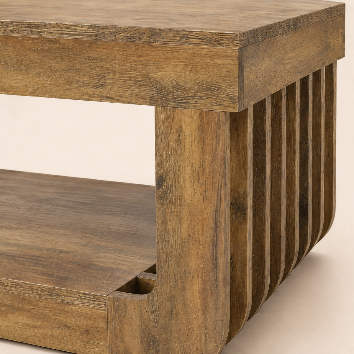 Table basse bois Kellwood zoom fond neutre