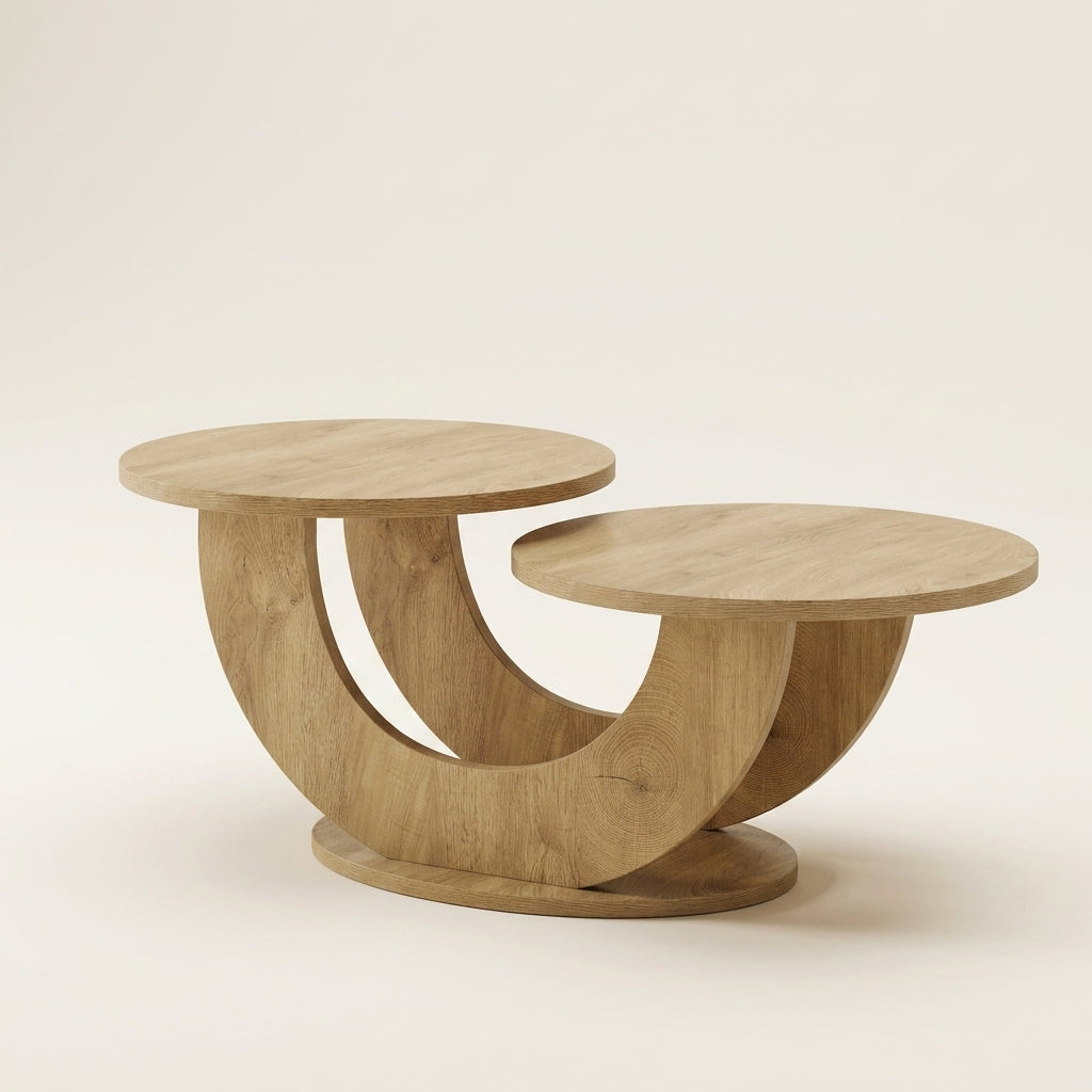 Table basse bois Lunaris à 2 plateaux 115x60cm