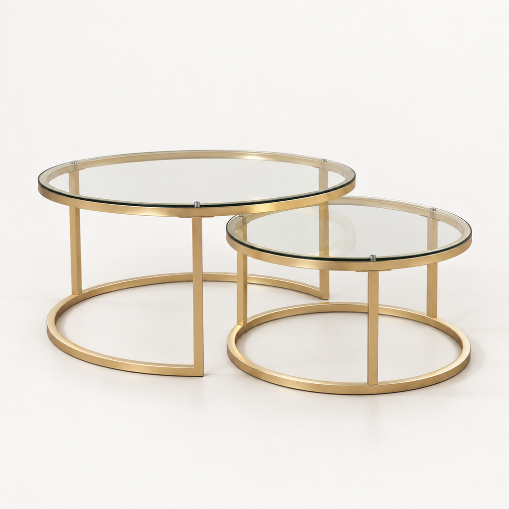 Table basse gigogne Vaya lot de 2, 80 et 60cm