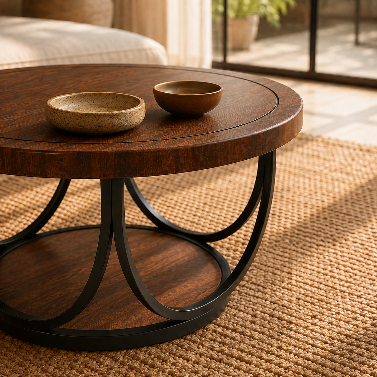 Table basse ronde en bois Harlow, Maison Ashford