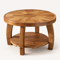Table basse ronde en bois massif Amalys