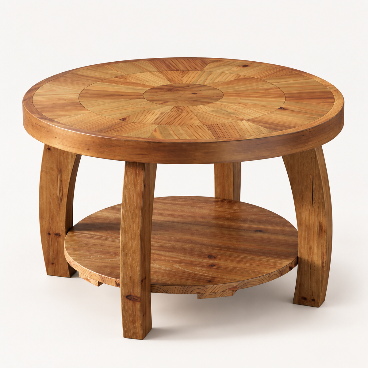 Table basse ronde en bois massif Amalys
