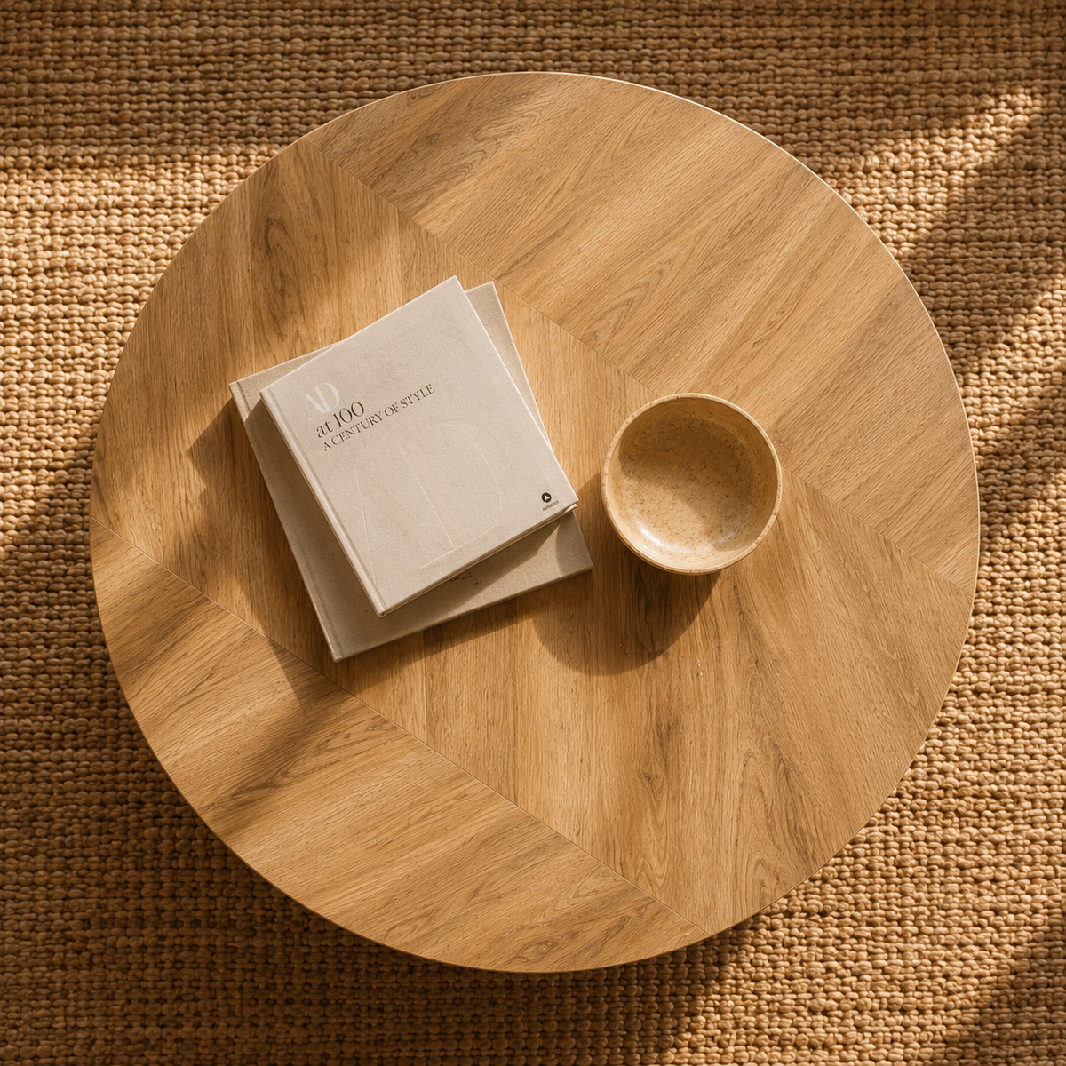 Table basse ronde Ashby vue de dessus