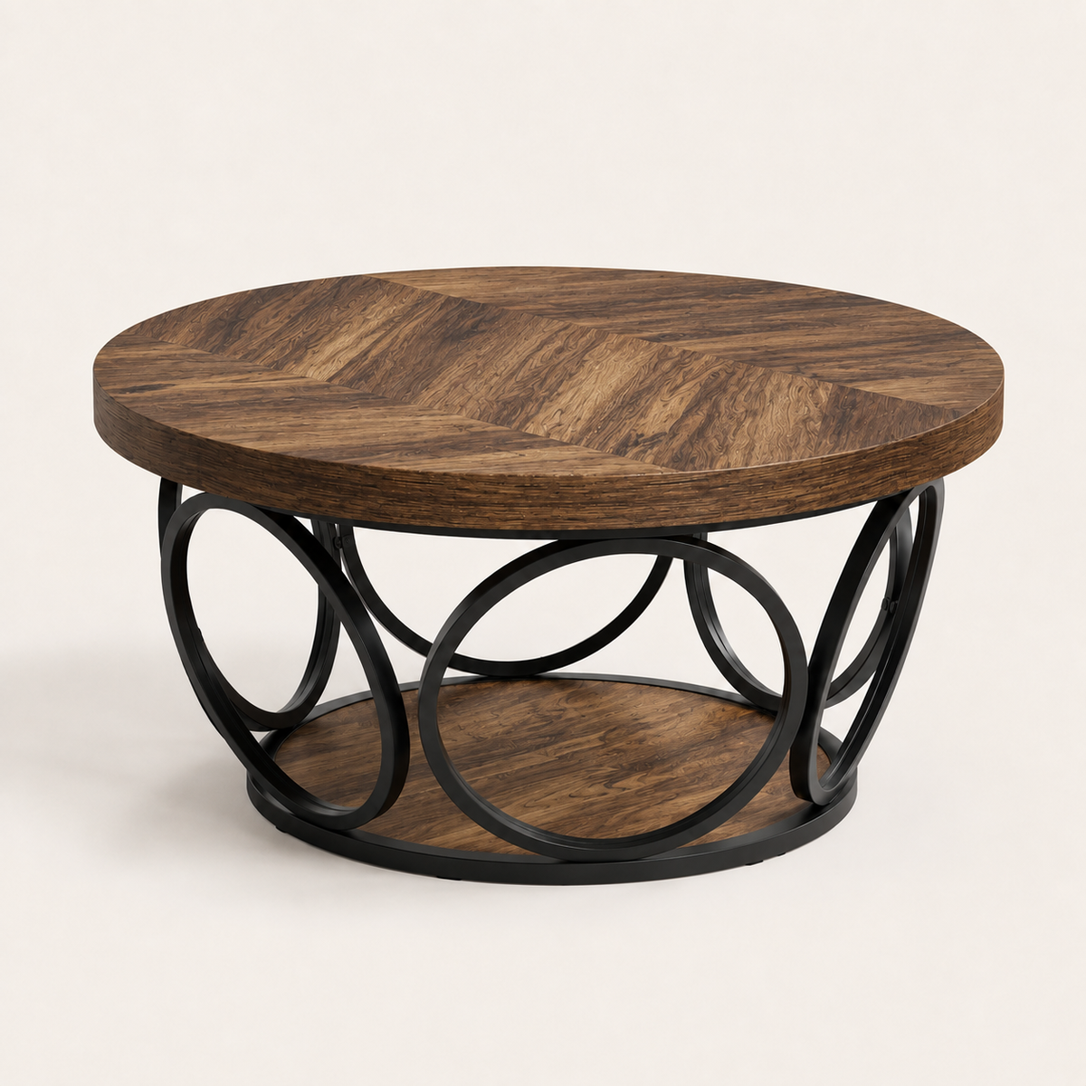 Table basse ronde Ashby Marron